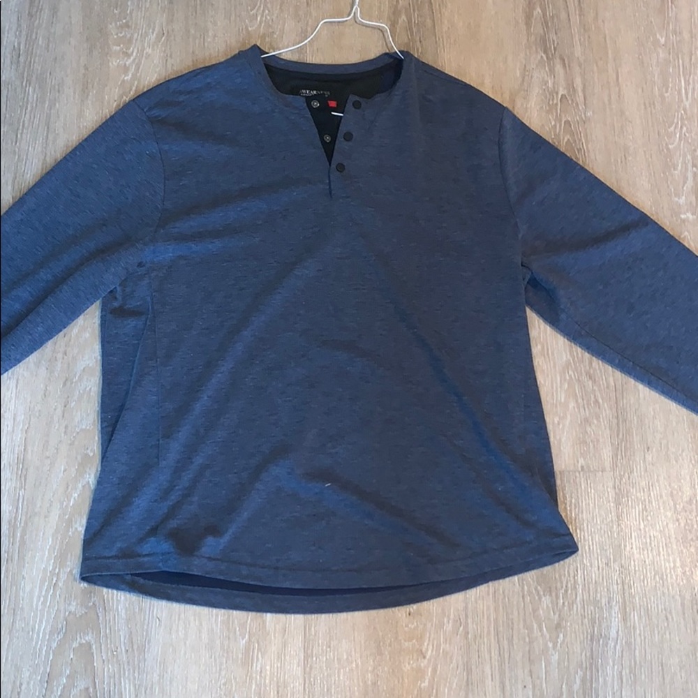 Kenneth Cole Long Sleeve Button Top Pullover